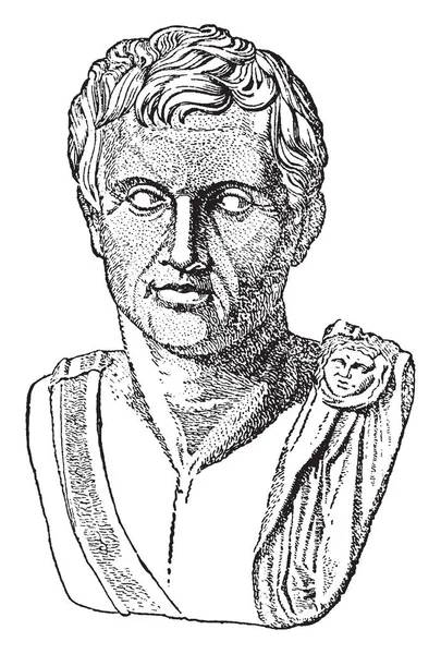 庞培的伟大 他是一个军事和政治领导人后期罗马共和国 复古线画或雕刻插图 — 图库矢量图片