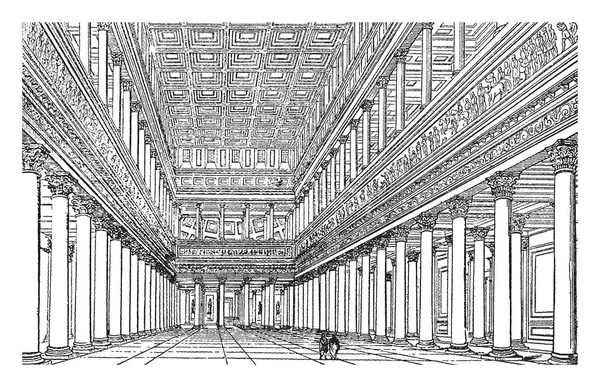 Basiliek Van Trajanus Het Een Uitzicht Binnenzijde Romeinse Architectuur — Stockvector