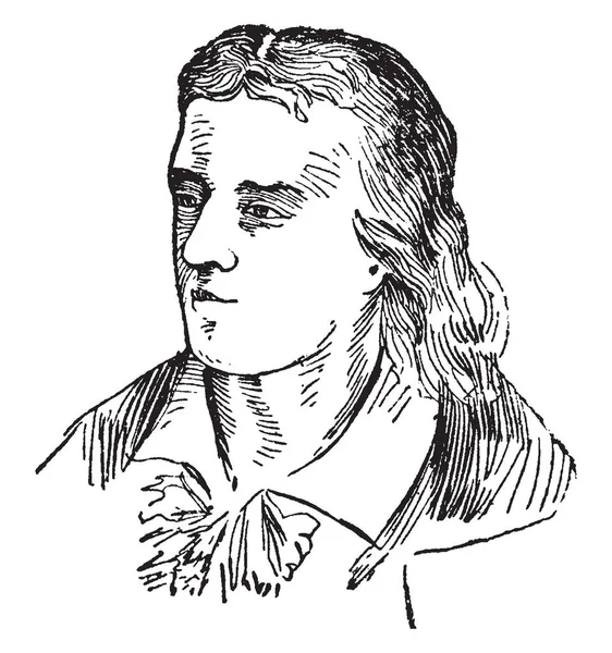 约翰席勒 1759 1805 他是德国诗人 哲学家 历史学家和剧作家 复古线条绘画或雕刻插图 — 图库矢量图片