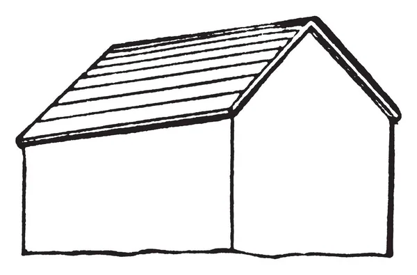 Sedlová Střecha Obecně Trojúhelníková Část Stěny Hrany Protínajících Sklon Střechy — Stockový vektor