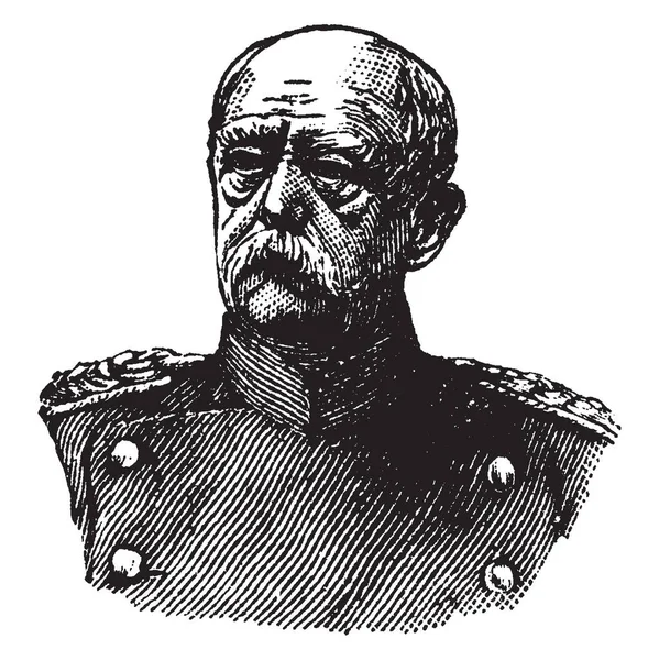 Een Duitse Man Militair Uniform Vintage Lijntekening Gravure Illustratie — Stockvector