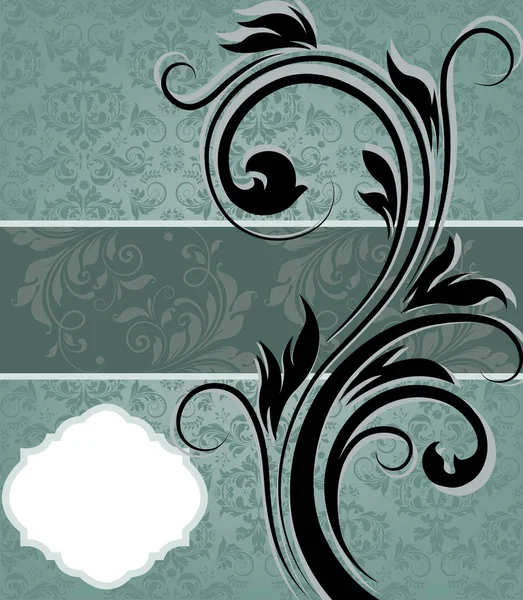 Fondo Vectorial Con Ornamentos Florales Época — Vector de stock