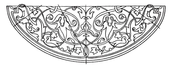 Эллиптическая Панель Центре Обложки Рисунок Винтажной Линии Гравировка — стоковый вектор