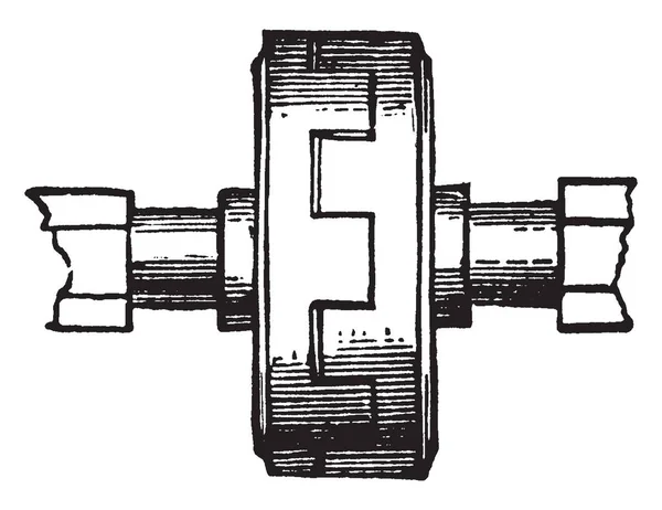 Ілюстрація Являє Собою Коробку Зчеплення Вінтажний Малюнок Лінії Або Гравірувальна — стоковий вектор