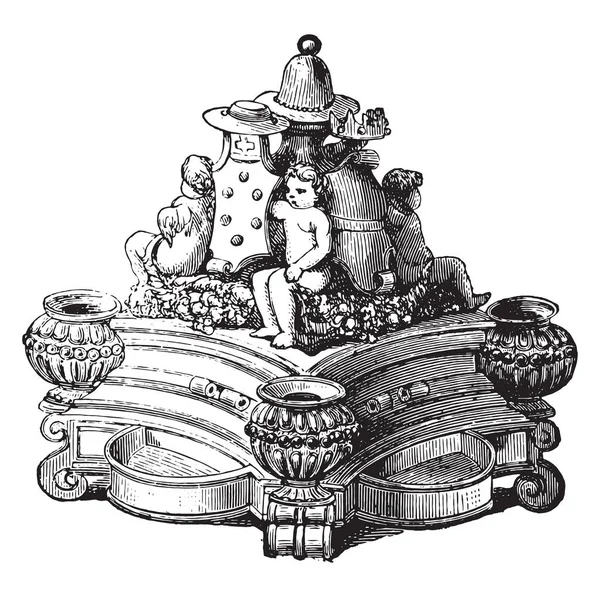 Inkwell Majoliki Vintage Grawerowane Ilustracja Przemysłowe Encyklopedia Lami 1875 — Wektor stockowy