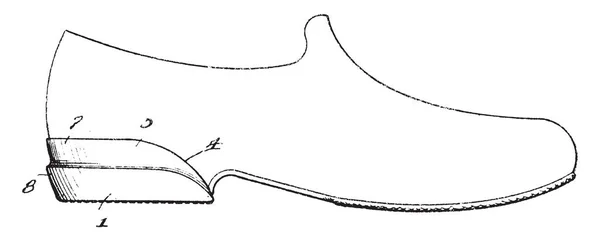 Reparación Del Talón Puede Aplicar Talón Del Zapato Dibujo Línea — Vector de stock