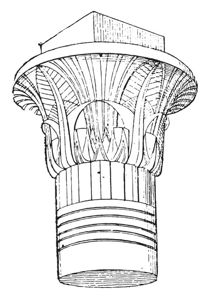 Tenda Del Tempio Philae Illustrazione Incisa Epoca — Vettoriale Stock