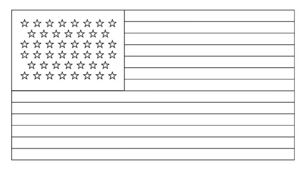 スター アメリカ合衆国国旗 1908 この白い色のフラグは 上部左隅とフラグ ビンテージの線画の内側に水平の黒い線やイラストを彫刻 — ストックベクタ