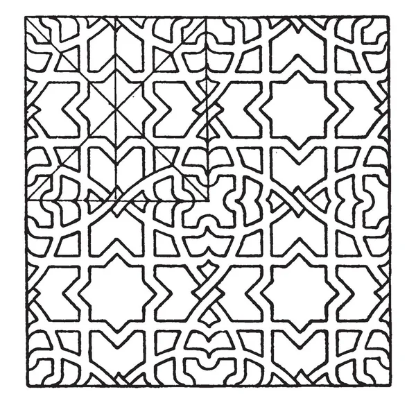 Geometriskt Mönster Hittade Croce Kyrkan Florens Vintage Linje Ritning Eller — Stock vektor