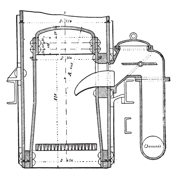 Bonnefond 水のボトル システム ヴィンテージには 図が刻まれています 産業百科事典 1875 — ストックベクタ