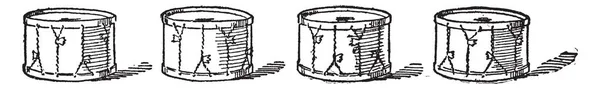 Kartu Ini Menunjukkan Empat Drum Drum Adalah Instrumen Yang Digunakan - Stok Vektor