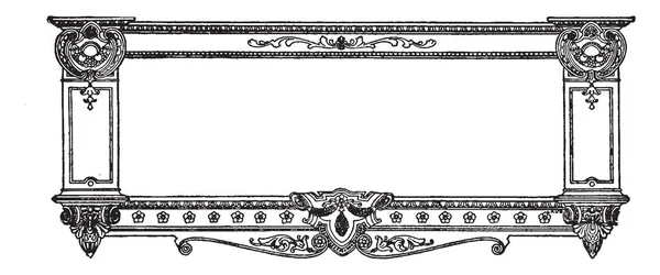 Украшенный Баннер Имеет Органический Рисунок Дизайне Рисунок Винтажной Линии Гравировку — стоковый вектор