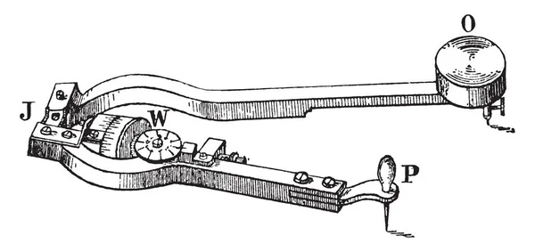 Esta Ilustración Representa Planimeter Que Utiliza Para Medir Plano Plano — Archivo Imágenes Vectoriales