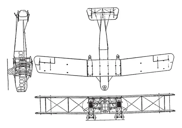 Ілюстрація Представляє Лоусон Тип Twin Liberty Motored Air Transport Вінтажний — стоковий вектор