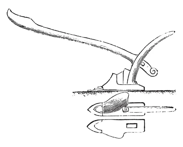 Плуг Голландской Ост Индии Старинная Гравированная Иллюстрация Индустриальная Энциклопедия Лами — стоковый вектор