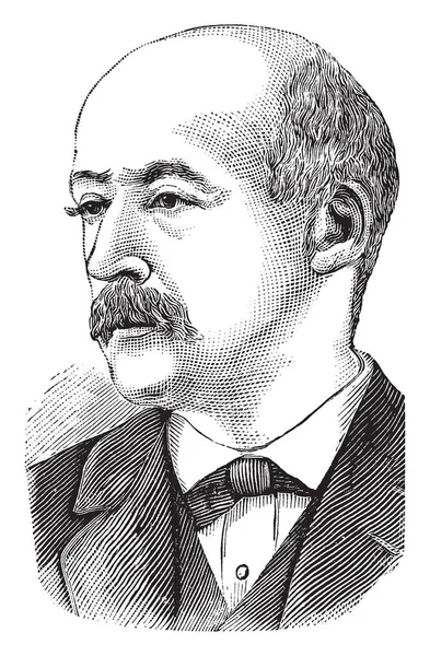 Alexander Agassiz 1835 1910 Fue Científico Ingeniero Estadounidense Dibujo Líneas — Archivo Imágenes Vectoriales