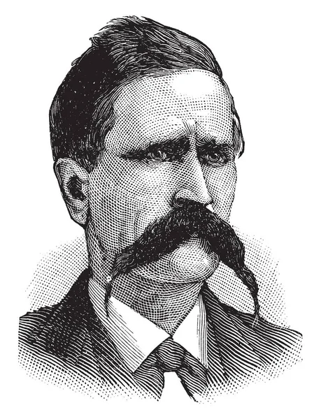 John John 1833 1916 Fue Octavo Gobernador Kansas Dibujo Líneas — Vector de stock