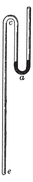 Dvojité Trubice Používané Tlaku Experimenty Vintage Kreslení Čar Nebo Gravírování — Stockový vektor