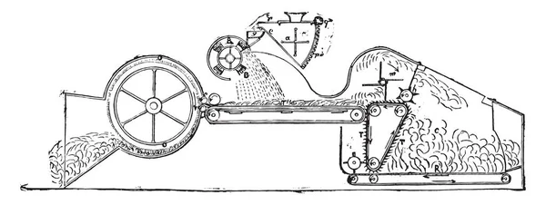 Ensilage Machine Martin Illustration Gravée Vintage Encyclopédie Industrielle Lami 1875 — Image vectorielle