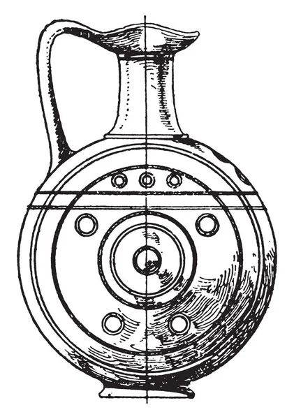 Greek Cyprian Vessel Has Geometrical Style Its Made Out Yellow — Stock Vector
