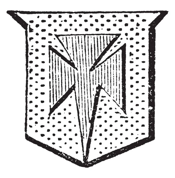 Krzyż Fitchy Mają Przerywaną Wzór Vintage Rysowania Linii Lub Grawerowanie — Wektor stockowy