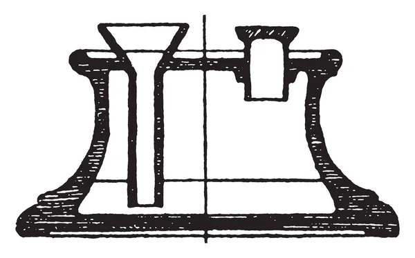 モダンな机は調節可能なストッパー 液体容器 ライティング ビンテージ線画又は彫刻イラストで作られて — ストックベクタ