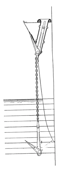 管子中的锚杆之间的支柱 复古雕刻插图 工业百科全书 1875 — 图库矢量图片