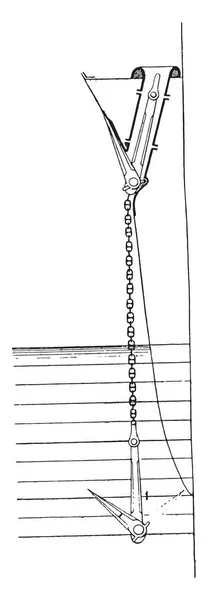 Buis Waarin Tjokvol Tussen Staaf Van Het Anker Vintage Gegraveerde — Stockvector