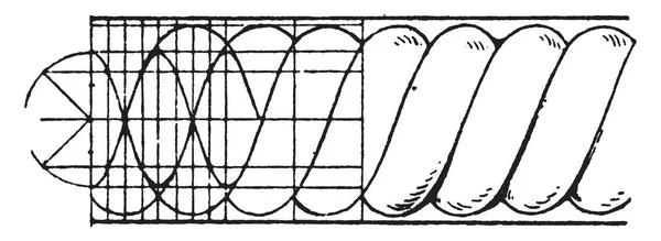 ツイスト ロープ ビーズ成形 彫刻イラストやビンテージ ライン描画材料建物必要なプロファイルに配置 — ストックベクタ