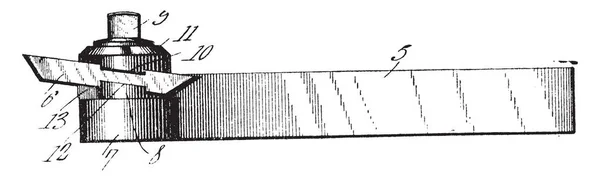 此插图表示车床工具 用于车床 复古线条画或雕刻插图 — 图库矢量图片