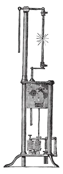 Lâmpada Arco Duboscq Ilustração Gravada Vintage Enciclopédia Industrial Lami 1875 — Vetor de Stock