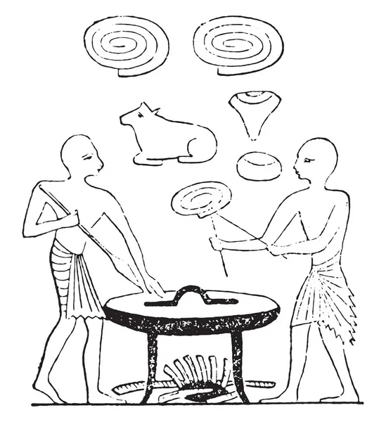 Makarna imalatı, vintage oyulmuş illüstrasyon