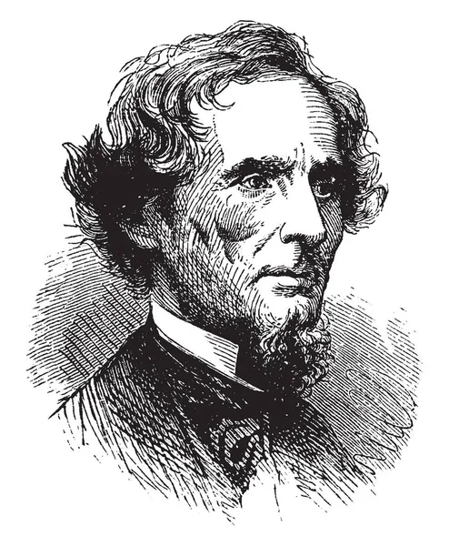 Jefferson Davis 1808 1889 Fue Político Estadounidense Presidente Los Estados — Vector de stock