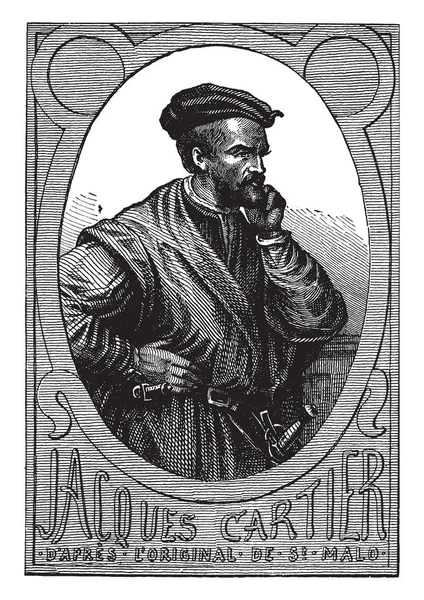 Jacques Cartier 1491 1557 Hij Een Mariner Bretonse Ontdekkingsreiziger Die — Stockvector