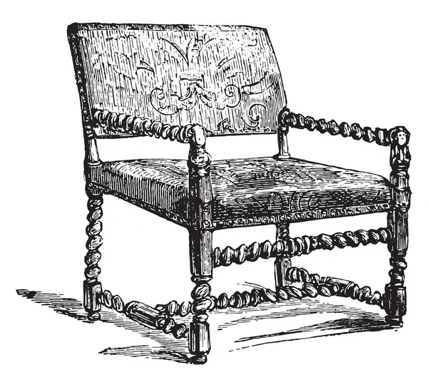 Louis Sandalye Vintage Illüstrasyon Kazınmış Endüstriyel Ansiklopedi Lami 1875 — Stok Vektör