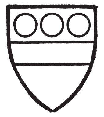 Ki Gulles bir fesse üç madalyonun ile gümüş, vintage çizgi çizme veya oyma illüstrasyon gümüş taşıyordu..