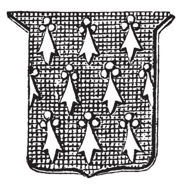 Ermines da karşı Ermin, vintage çizgi çizme veya oyma illüstrasyon denir.