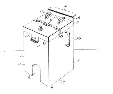 Ustura Sterilizatör temizleme solüsyonu sterilize etmek için kullanılan tutan bir makine veya yeni jilet, vintage çizgi çizme veya oyma illüstrasyon olduğunu.