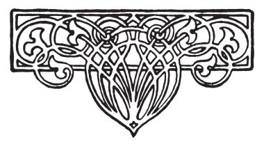 Bir kalın çift çizgi tasarım, vintage çizgi çizme veya oyma çiçek kısım olduğunu.