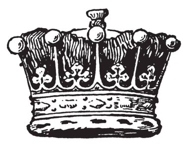 Earl özellikle süs bir kafa bandı, vintage çizgi çizme veya oyma illüstrasyon.