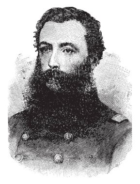 Albay Thomas E. Rose, 1830-1907, sendika Söyleyeceklerinle Tuğgeneral, Albay ve Pennsylvania, vintage çizgi çizme veya oyma illüstrasyon komutanı biriydi