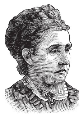 Bir portre Julia Ward Howe o bir köle hakları savunucusu ve şair oldu. Battle Hymn Cumhuriyetin ve anneler günü 1870 yılında ilan için vintage çizgi çizme veya oyma illüstrasyon için ünlü.