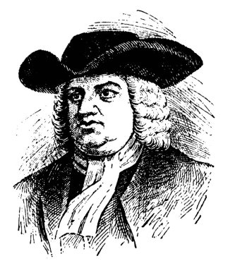 William Penn, 1644-1718, o bir İngiliz Emlak girişimci, filozof ve Pennsylvania eyaletinde, vintage çizgi çizme veya oyma illüstrasyon kurucusu yapıldı.