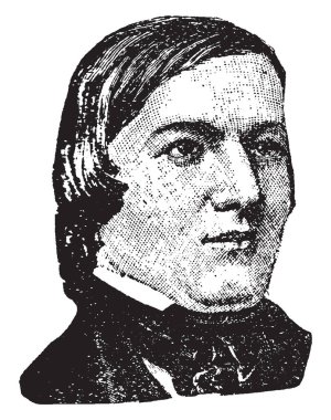 Robert Schumann, Alman besteci ve etkili müzik eleştirmeni, vintage çizgi çizme veya oyma illüstrasyon o 1810-1856, oldu