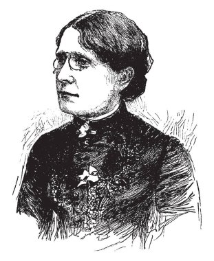 Frances Willard, 1839-1898, o bir Amerikan eğitimci, temperance reformcu ve kadın suffragist, vintage çizgi çizme veya oyma illüstrasyon oldu