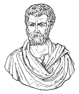 Titus Pomponius Atticus, siyasi olmayan Roma birinci yüzyılda BCE'den ve önemli Romalı devlet adamı ve yazar Cicero ile yaptığı yazışmalar için ünlü, vintage çizgi çizme veya oyma illüstrasyon oldu