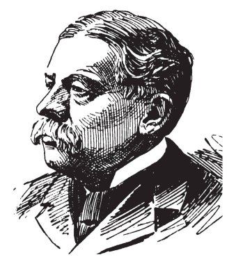 Richard Olney, 1835-1917, o bir devlet adamı ve Amerika Birleşik Devletleri Adalet Bakanı, vintage çizgi çizme veya oyma illüstrasyon yapıldı.