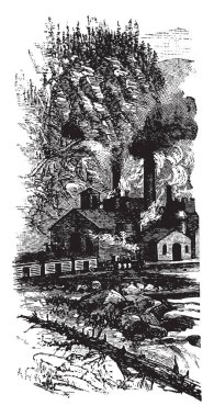 Bu resimde bir inşaat için malzeme ve çizim veya illüstrasyon oyma imalatı, vintage çizgi olarak kullanılan demir temsil eder..