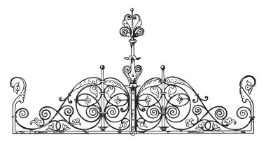 Koronal Finial bulunan Berlin, de, berlin, çiçek, ücretsiz süsler, Almanya, vintage çizgi çizme veya oyma illüstrasyon modern kapısıdır.