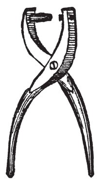 Bu resimde bir yumruk veya perfore enstrüman, vintage çizgi çizme veya oyma illüstrasyon temsil eder.